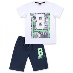 Футболка детская Breeze с шортами "Eighty" (8884-128B-white)