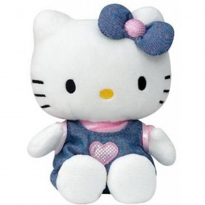 Мягкая игрушка Hello Kitty серый комбинезон (021493-3)