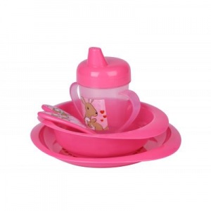Набор детской посуды Nuvita 12м+ Розовый 4 предмета (NV1495Pink)
