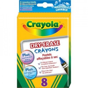 Набор для творчества Crayola 8 стирающихся мелков с варежкой для вытирания (98-5200)