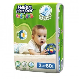 Підгузки Helen Harper Soft&Dry Midi 4-9 кг 80 шт (5411416060178)