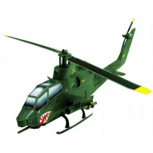 Сборная модель Умная бумага Вертолет Cobra (зеленый) серии Военная техника (190-01)