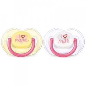 Пустушка Philips AVENT Classic I love 0-6 мес, 2шт (SCF172/50_girl)