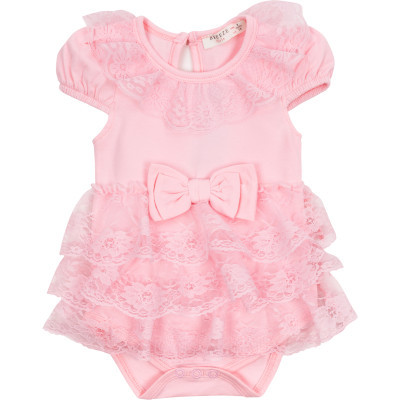 Боді дитяче Breeze пісочник з рюшем (14298-92G-pink)