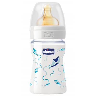 Бутылочка для кормления Chicco стеклянная 150 мл с латексной соской для мальчиков 0 мес+ (70810.21)