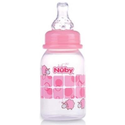 Бутылочка для кормления Nuby 120мл, с розовой крышкой (1161-2)