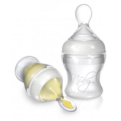 Бутылочка для кормления Nuby Natural Touch с силиконовой ложечкой 150 мл, 3м+ (67275)