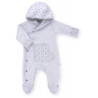 Человечек Bibaby на кнопочках с карманчиком (60186-56B-gray blue)