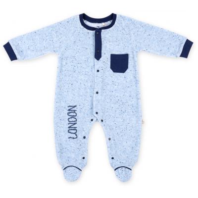 Человечек Bibaby велюровый с карманчиком "London" (60169-68B-blue)