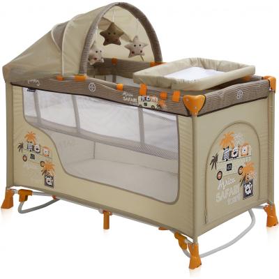 Детский манеж Bertoni/Lorelli Nanny 2L+ Beige safari tours (18199)