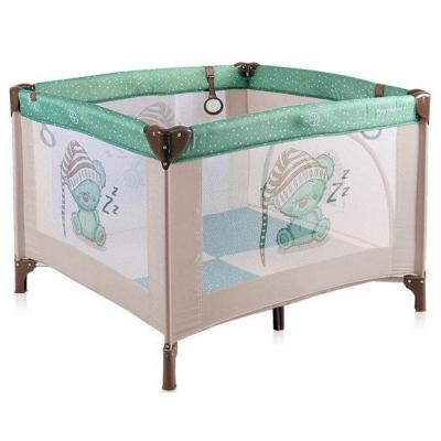 Детский манеж Bertoni/Lorelli PLAY STATION Beige&green sleeping bear (20491)
