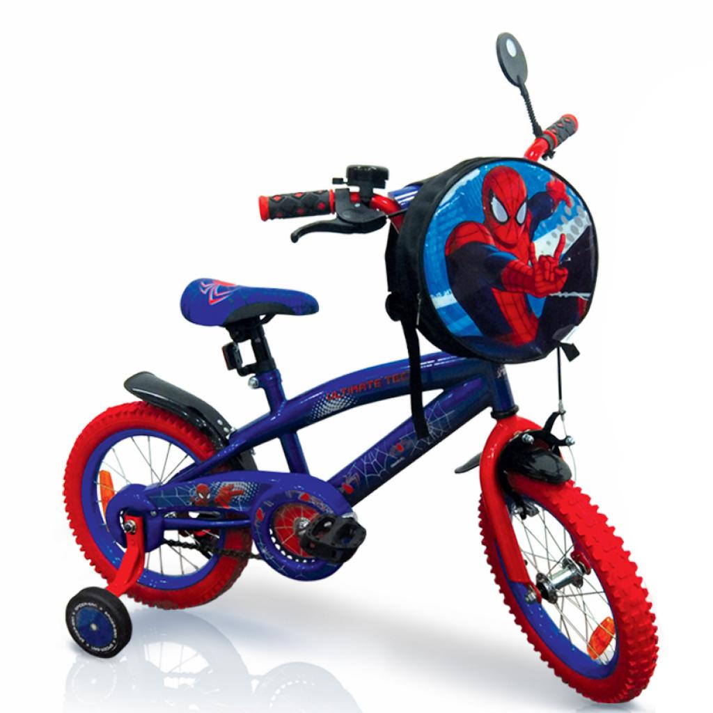 Детский велосипед Disney 14" Marvel Spider Man со звонком и зеркалом (SP1401)