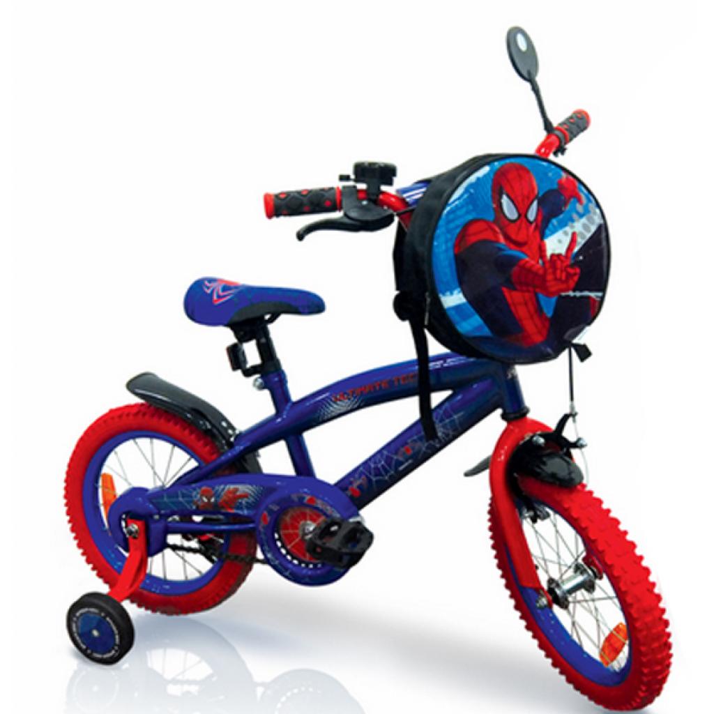 Детский велосипед Disney 16" Marvel Spider Man со звонком и зеркалом (SP1601)