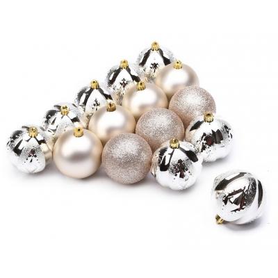 Елочная игрушка ColorWay Merry Christmas mix 16 шт (8 см) PEARL (CW-MCB816PEARL)