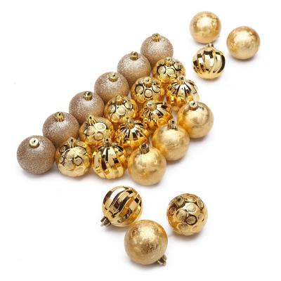 Елочная игрушка ColorWay Merry Christmas mix 24 шт (6 см) GOLD (CW-MCB624GOLD)