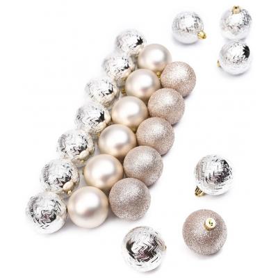 Елочная игрушка ColorWay Merry Christmas mix 24 шт (6 см) PEARL (CW-MCB624PEARL)