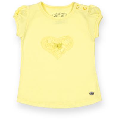 Футболка детская Breeze с сердцем из кружев (7444-74G-yellow)