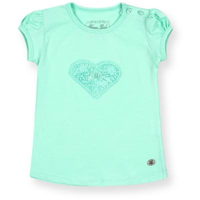 Футболка детская Breeze с сердцем из кружев (7444-86G-mint)