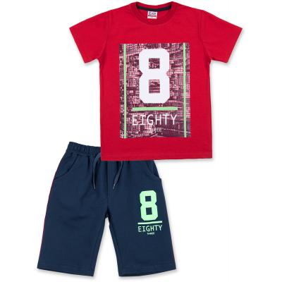 Футболка детская Breeze с шортами "Eighty" (8884-152B-red)