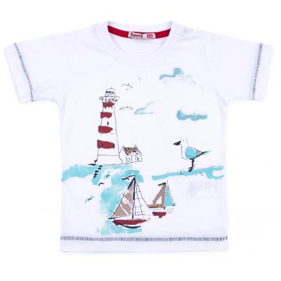 Футболка детская Haknur с парусниками (873-86B-white)