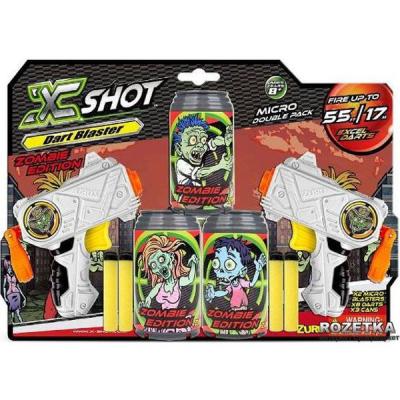 Игрушечное оружие Zuru X-Shot Бластер Double-Микро Охотник на Зомби 2 (01160Z)