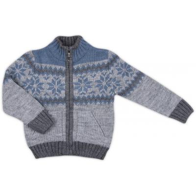 Кофта Tossy вязаная на молнии серая с орнаментом (403-98B-gray)