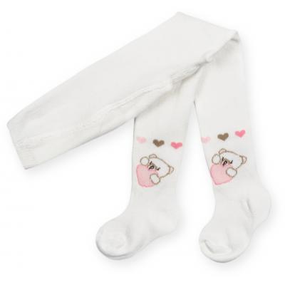 Колготки Bibaby для девочек с мишками белые (68085-74/G-white)