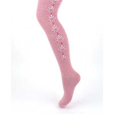 Колготки UCS SOCKS с розовыми цветочками по бокам (M0C0301-0876-3G-dark-pink)