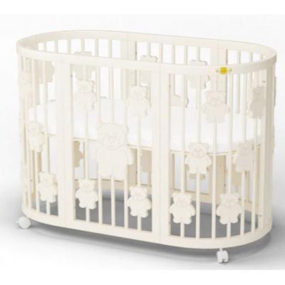 Кроватка Ingvart SMART BED ROUND с мишками молочный (1369001)