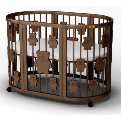 Кроватка Ingvart SMART BED ROUND с мишками шоколад (1361361)