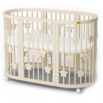 Кроватка Ingvart SMART BED ROUND со звездочками сл. кость (1351015)
