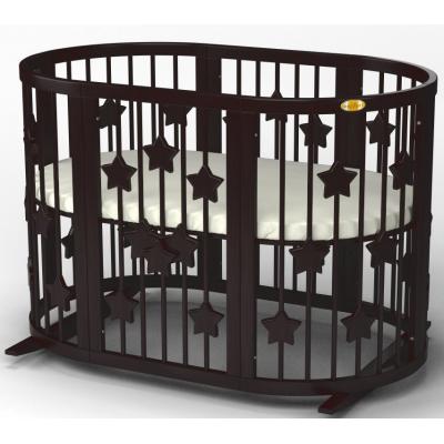 Кроватка Ingvart SMART BED ROUND со звездочками венге (1351401)