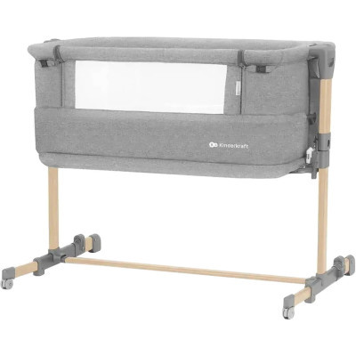 Ліжечко Kinderkraft Приставне ліжечко-люлька Neste Grow Light Grey Grey Full Wood (5902533923021)