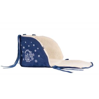 Матрасик в санки Baby Breeze Открытый из овечьей шерсти Blue (19029)