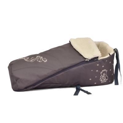 Матрасик в санки Baby Breeze Закрытый из овечьей шерсти Graphite (19034)
