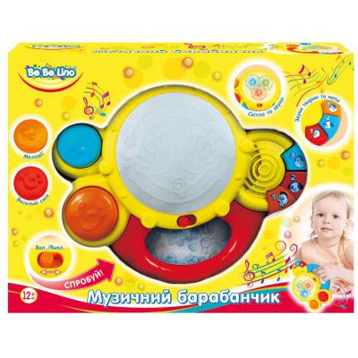Музыкальная игрушка BeBeLino Музыкальный барабанчик желто-белый (57067-1)