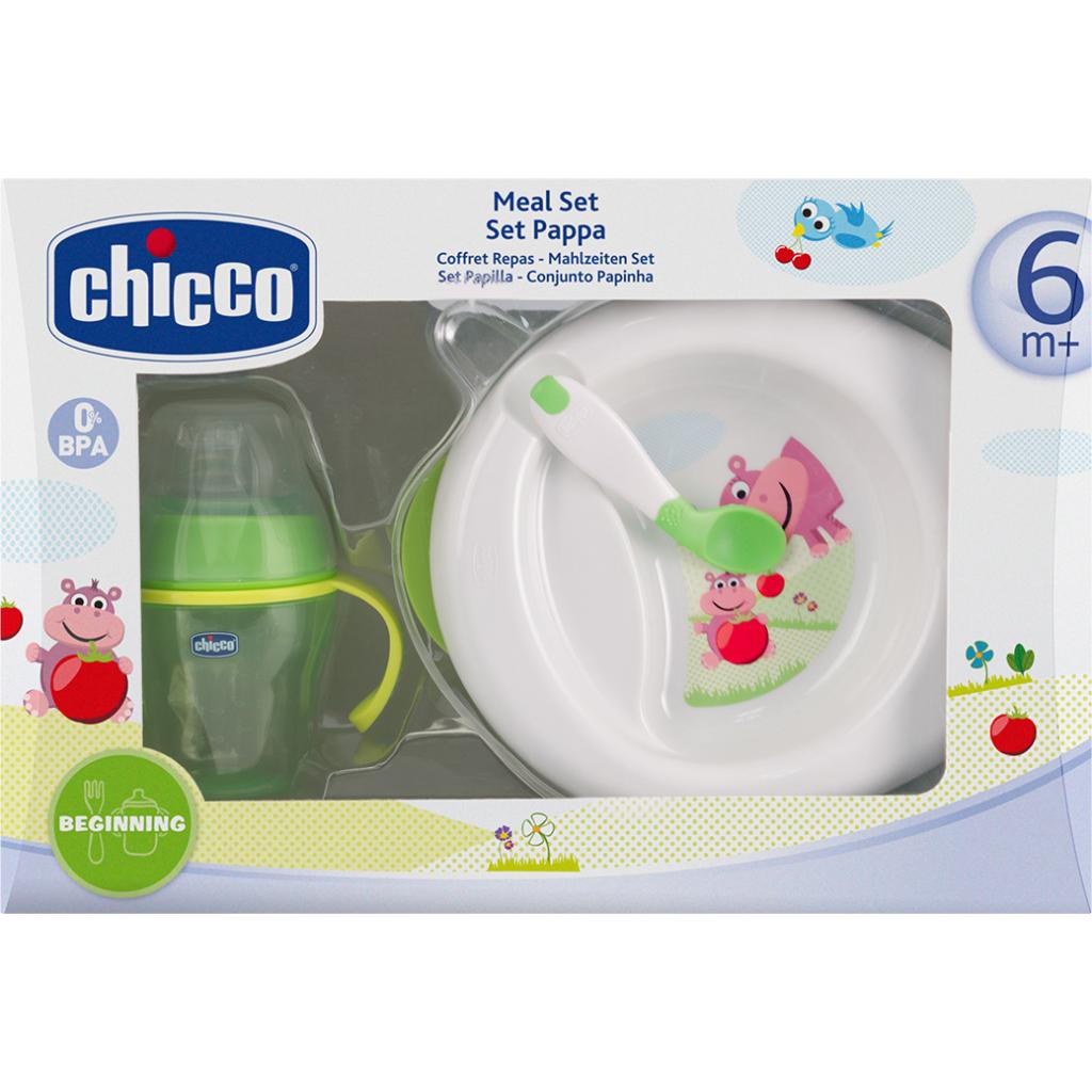Набор детской посуды Chicco Тарелка, чашка, ложка 6 мес+ (06832.05)