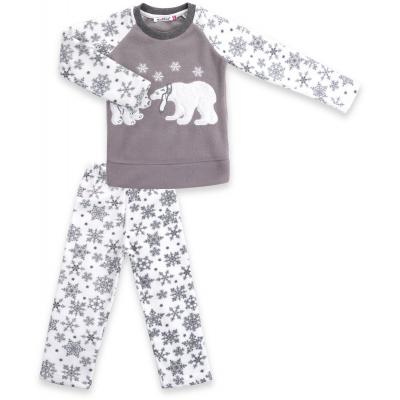 Пижама Matilda флисовая с мишками и снежинками (7161-104G-white)