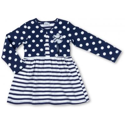 Платье Breeze белое с синим в горошек (7603-116G-white-blue)