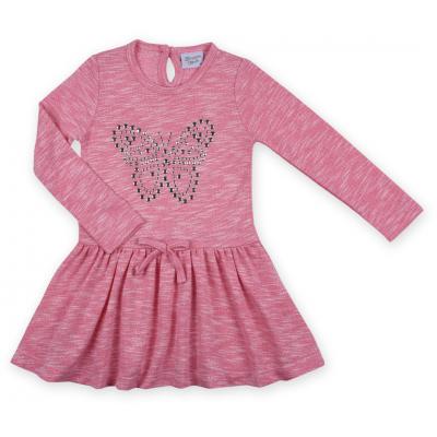 Платье Breeze розовое меланж с бабочкой (7865-128G-pink)