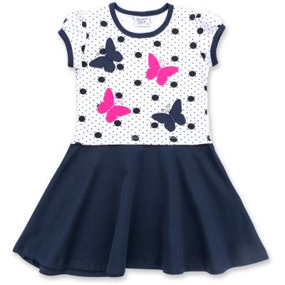 Платье Breeze в горошек с бабочками (8902-110G-blue)