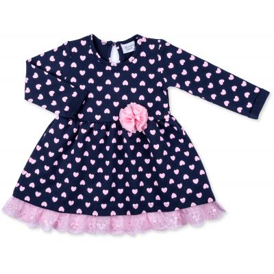 Платье Breeze в розовые сердечки с оборочкой (8659-92G-blue)