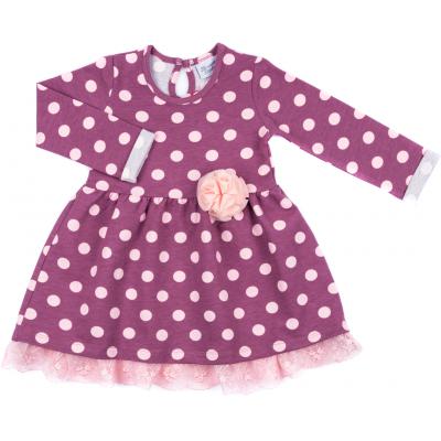 Платье Breeze в розовый горошек с оборочкой (8659-92G-pink)