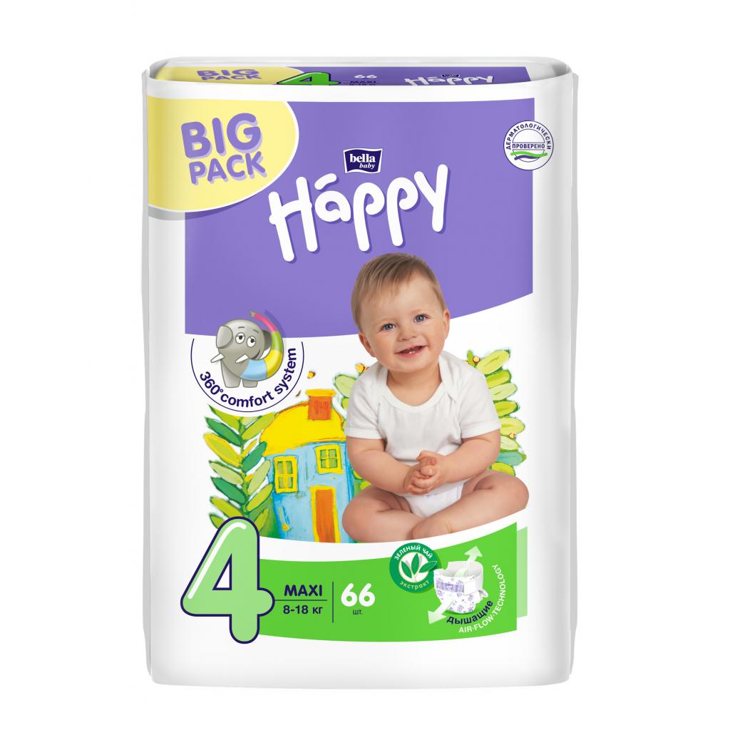 Подгузник Bella Baby Happy Green Tea 3D Maxi 8-18 кг 66 шт (5900516602888)
