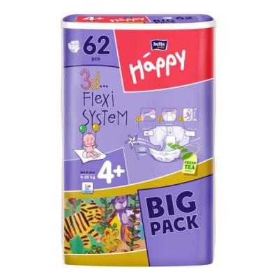 Подгузник Bella Baby Happy Maxi Plus 9-20 кг 62 шт (5900516601140)