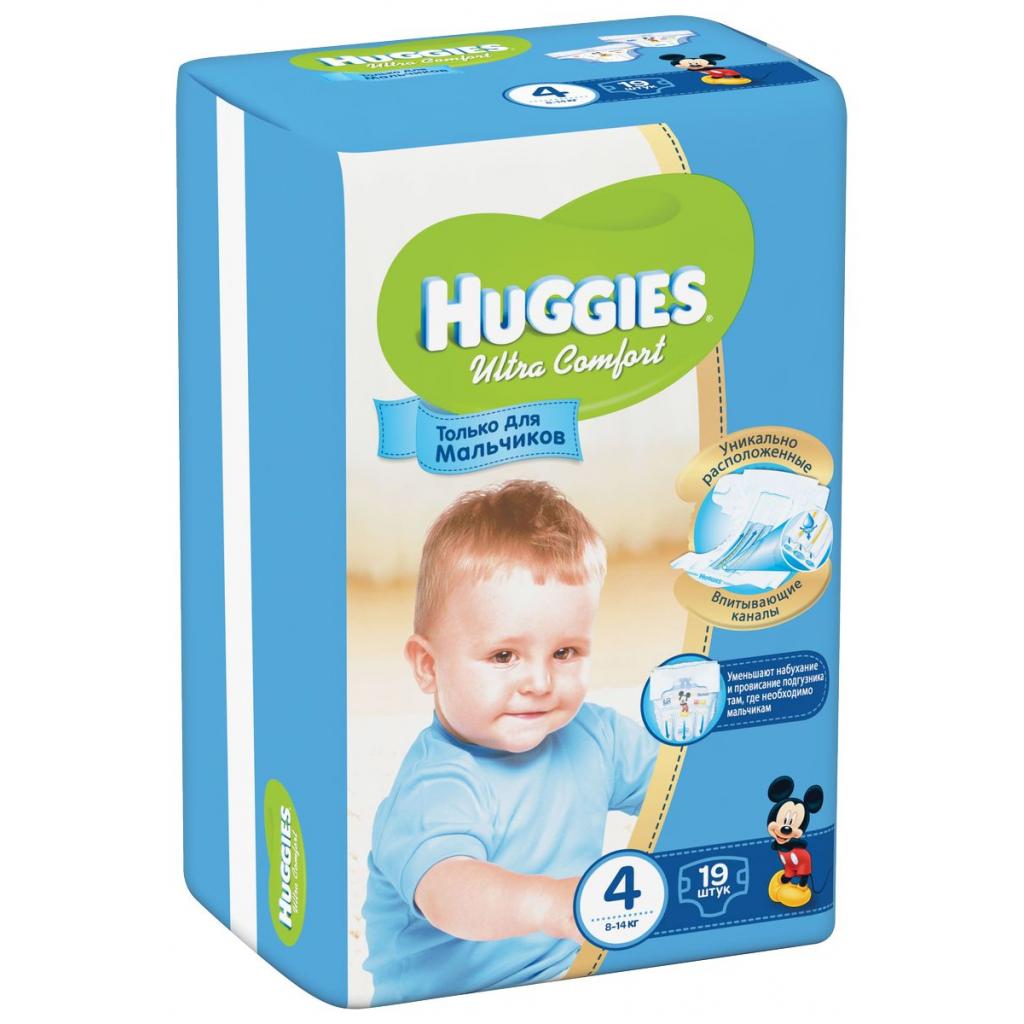Подгузник Huggies Ultra Comfort для мальчиков 4 (8-14кг) 19 шт (5029053543550)