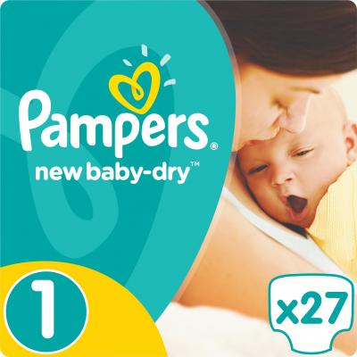 Подгузник Pampers New Baby-Dry Newborn (2-5 кг), 27шт (4015400264453/4015400264453)