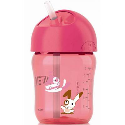 Поильник-непроливайка Philips AVENT с трубочкой 260 мл 12 мес+ (SCF760/00_pink)