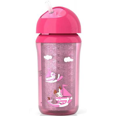 Поильник-непроливайка Philips AVENT с трубочкой 260 мл 12 мес+ (SCF766/00_pink)