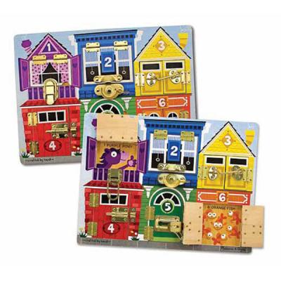 Развивающая игрушка Melissa&Doug Деревянная доска с задвижками (MD3785)